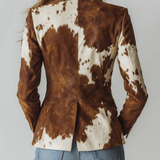 Women’s Vintage Cow Print Eco Friendly Blazer