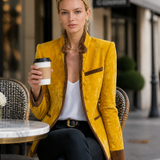 Retro-chic Color-block Velvet Jacket
