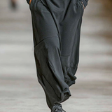 Women's Sports Cotton Blend Half-high Collar Zipper Loose Maxi Dress MDA3197G9Y