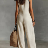 Fiamma - Sleeveless Jumpsuit with Minimalist High Collar and Zip