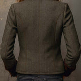 Women’s Vintage Herringbone Contrast Trim Blazer
