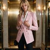 American Vintage Double-breasted Metal-button Slim-fit Denim Blazer