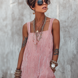 Women's Minimalist Striped Loose-Fit Square-Neck Sleeveless Jumpsuit MDZ1052D7Y