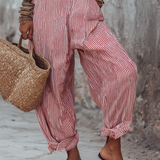 Women's Minimalist Striped Loose-Fit Square-Neck Sleeveless Jumpsuit MDZ1052D7Y
