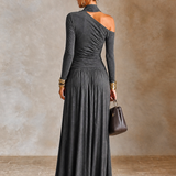 Women's Asymmetric Off‑Shoulder Long Sleeve Vacation Maxi Dress MDZ1183H4LYL