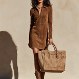 Women's Half‑Zip Suede Shift Dress For Western Casual Outing MDZ2149H9LYL
