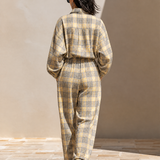 Women's Plaid Cotton-Blend Loungewear Two‑Piece Set MDZ2595H4LYL