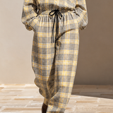Women's Plaid Cotton-Blend Loungewear Two‑Piece Set MDZ2595H4LYL