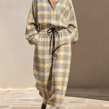 Women's Plaid Cotton-Blend Loungewear Two‑Piece Set MDZ2595H4LYL