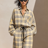 Women's Plaid Cotton-Blend Loungewear Two‑Piece Set MDZ2595H4LYL