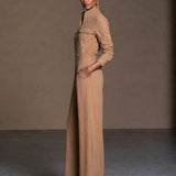 Women's Zipper Stand Collar Casual Long Sleeve Wide Leg Jumpsuit MDZ2540H3GMJ