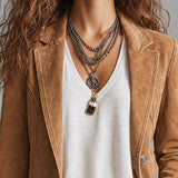 Casual Retro Camel Denim Blazer