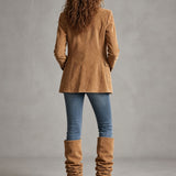 Casual Retro Camel Denim Blazer