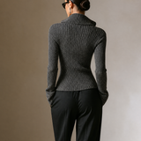 Women's Zip‑Front Cutout Knit Top MDZ2621H0LYL