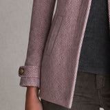 Retro-elegant Pink Herringbone Blend Coat