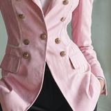American Vintage Double-breasted Metal-button Slim-fit Denim Blazer