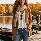 Casual Retro Camel Denim Blazer