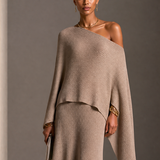 Women's Asymmetrical Off-Shoulder Elegant Knit Batwing Top MDZ2805H8GMJ