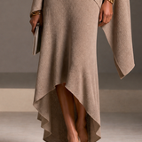 Women's High-Low Hem Elegant Knit Midi Skirt MDZ2819H4GMJ