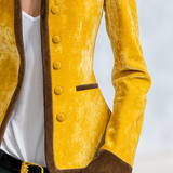Retro-chic Color-block Velvet Jacket