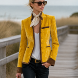 Retro-chic Color-block Velvet Jacket