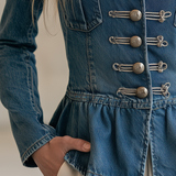 Women’s Western Denim Jacket With Peplum Hem