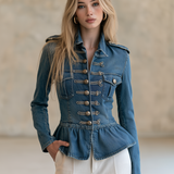 Women’s Western Denim Jacket With Peplum Hem