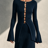 Women's Cut-Out Knit Two-Piece Set With Metal Accents MDZ3188H3ZRK