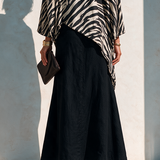 Women's Casual Black Full-Sweep Maxi Skirt MDZ3195H9ZRK