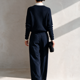 Women's Faux-Layered Knit Top & Trouser Set MDZ0292I2ZRK