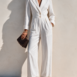 Women's Suit-Loop Lace Hem Cotton Blend Jumpsuit MDZ0338I8ZRK