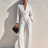 Women's Suit-Loop Lace Hem Cotton Blend Jumpsuit MDZ0338I8ZRK