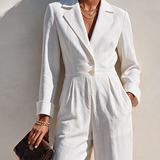 Women's Suit-Loop Lace Hem Cotton Blend Jumpsuit MDZ0338I8ZRK