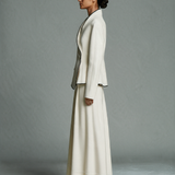 Women's Off‑White Mid‑Weight Wool‑Blend Long A‑Line Skirt MDZ0406I8R