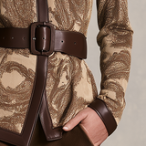 Retro-casual Elegant Wool-blend And PU Leather Paneled Top