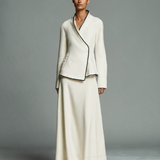 Women's Off‑White Mid‑Weight Wool‑Blend Long A‑Line Skirt MDZ0406I8R