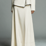 Women's Off‑White Mid‑Weight Wool‑Blend Long A‑Line Skirt MDZ0406I8R
