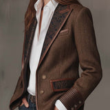 Women's Herringbone Printed Panel Blazer