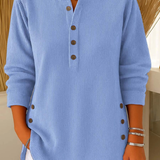 N&L - Ribbed Button Henley Tunic Carol