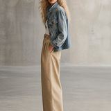 Oversized Light Wash Denim Jacket Women Classic Trucker Boyfriend Fall Layer