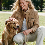 Classic Retro Brown Stand-up Collar Denim Jacket