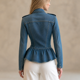 Women’s Western Denim Jacket With Peplum Hem