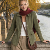 Olive Green Workwear Jacket Lightweight Jacket Fitted Waist Design