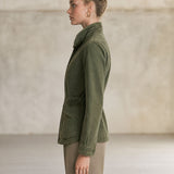 Olive Green Workwear Jacket Lightweight Jacket Fitted Waist Design