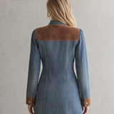 Women’s Denim Utility Jacket With Suede Trim