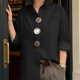 N&L - Elegant Large-Button Blouse Sophie