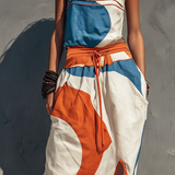 Women's Casual Printed Woven Sleeveless Maxi Dress With Spaghetti Straps MDZ0991F2LXY