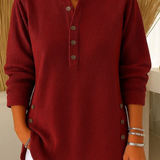 N&L - Ribbed Button Henley Tunic Carol