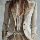 Women’s Ivory Embroidered Tailored Blazer