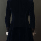 Women’s Vintage Navy Embroidered Longline Jacket